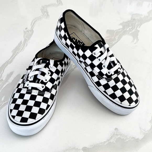 Vans Shoes - Vans Authentic Checkerboard Sneakers Black and White Womens 6.5 Mens 5